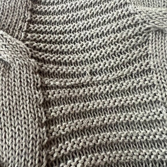 Green Knit Open Cardigan Tunic Length with Pockets - Picture 7 of 8